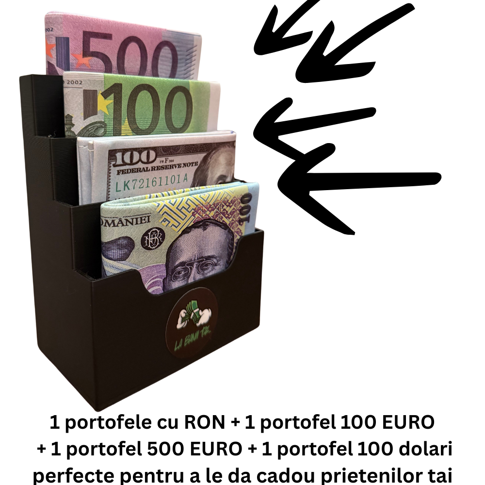 Pachet portofele QUAD model RON + USD + EURO - imagine 2