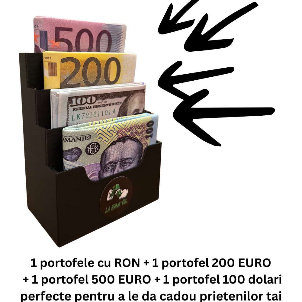 Pachet portofele QUAD model RON + USD + EURO v2 - imagine 2